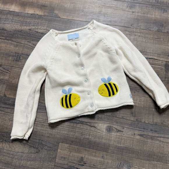 Joules Kids Cream Bumble Bee Cardigan - Picture 1 of 9